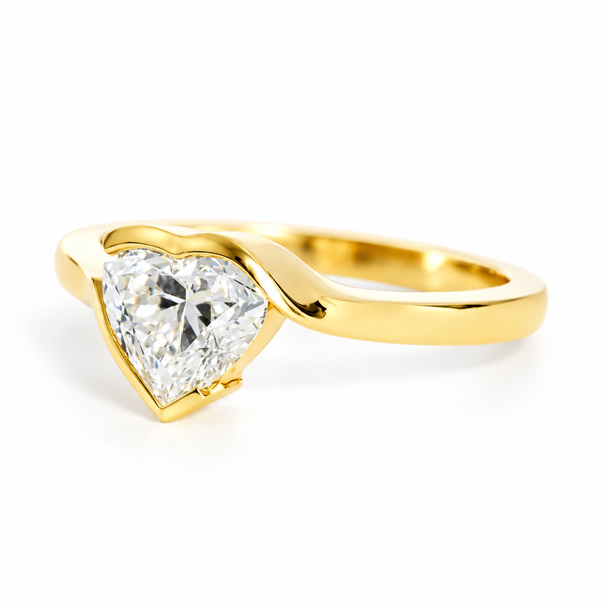 Celeste, a Heart Cut Lab Diamond Ring
