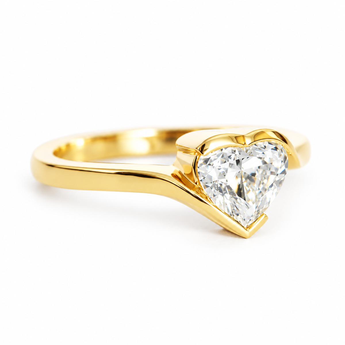 Celeste, a Heart Cut Lab Diamond Ring