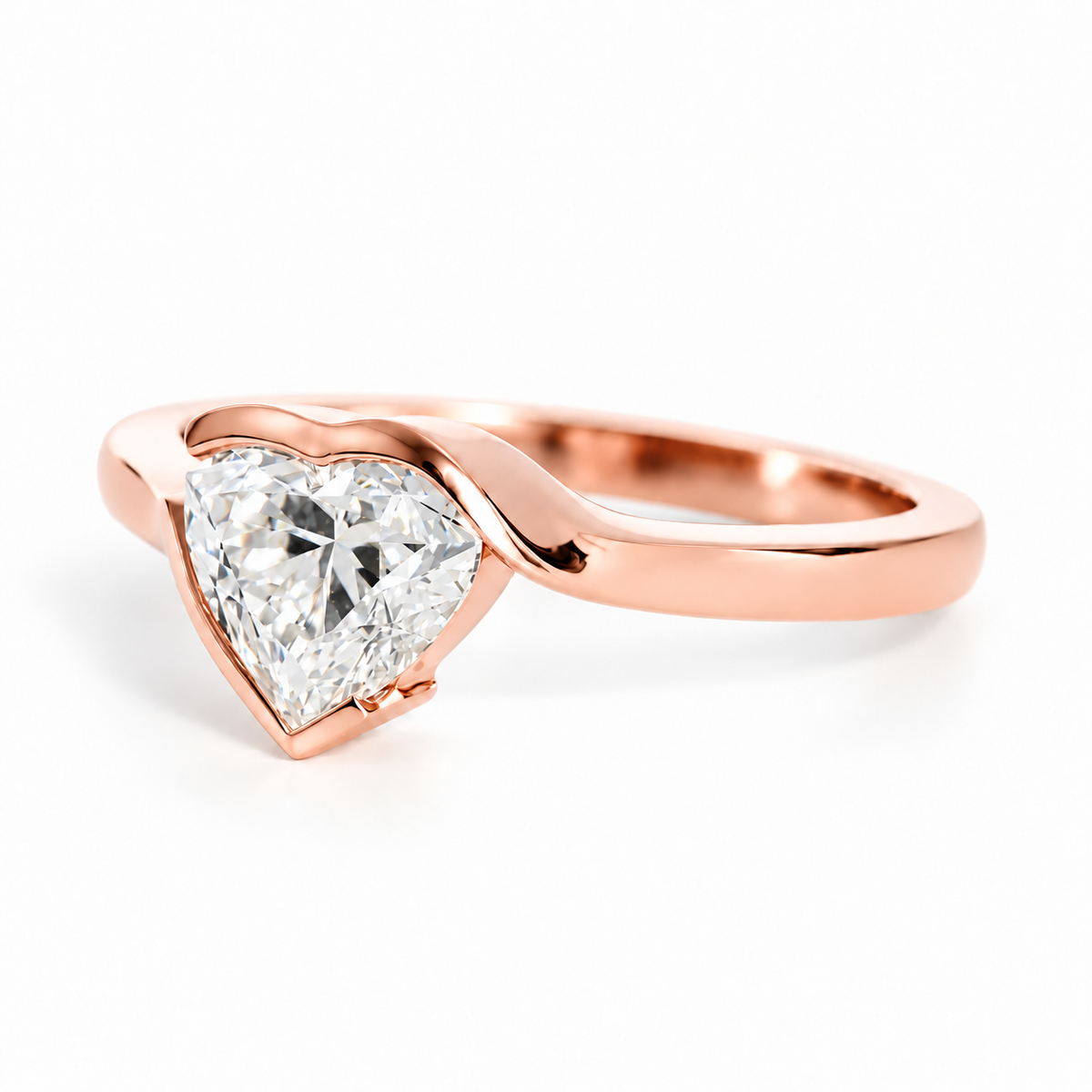 Celeste, a Heart Cut Lab Diamond Ring