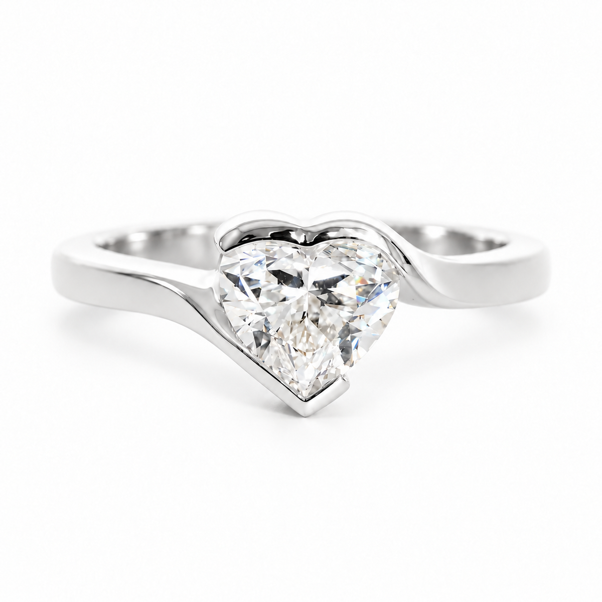 Celeste, a Heart Cut Lab Diamond Ring