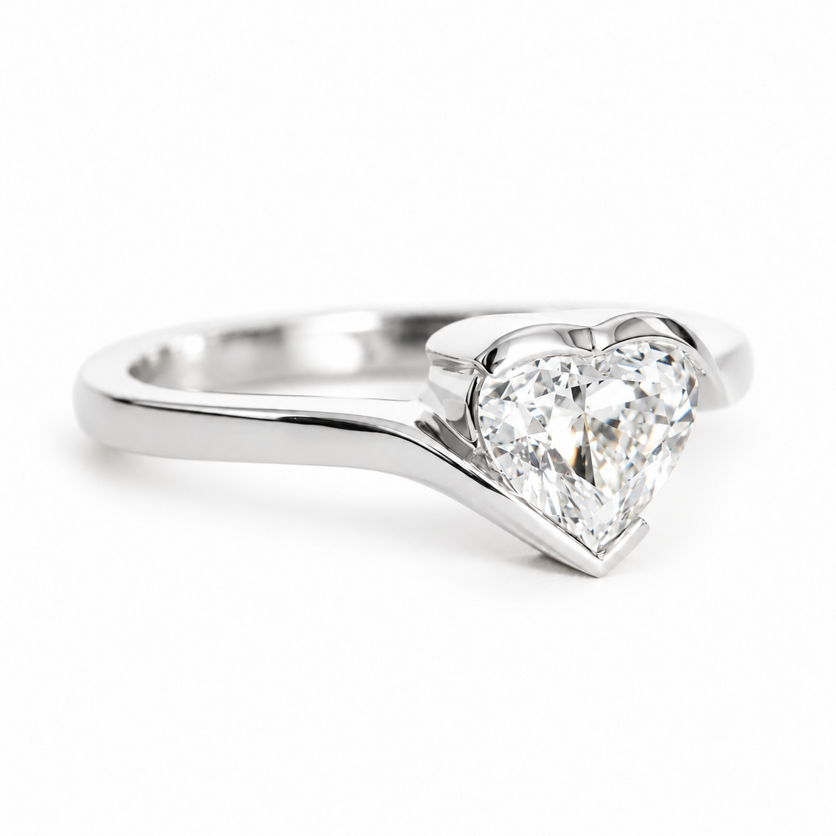 Celeste, a Heart Cut Lab Diamond Ring