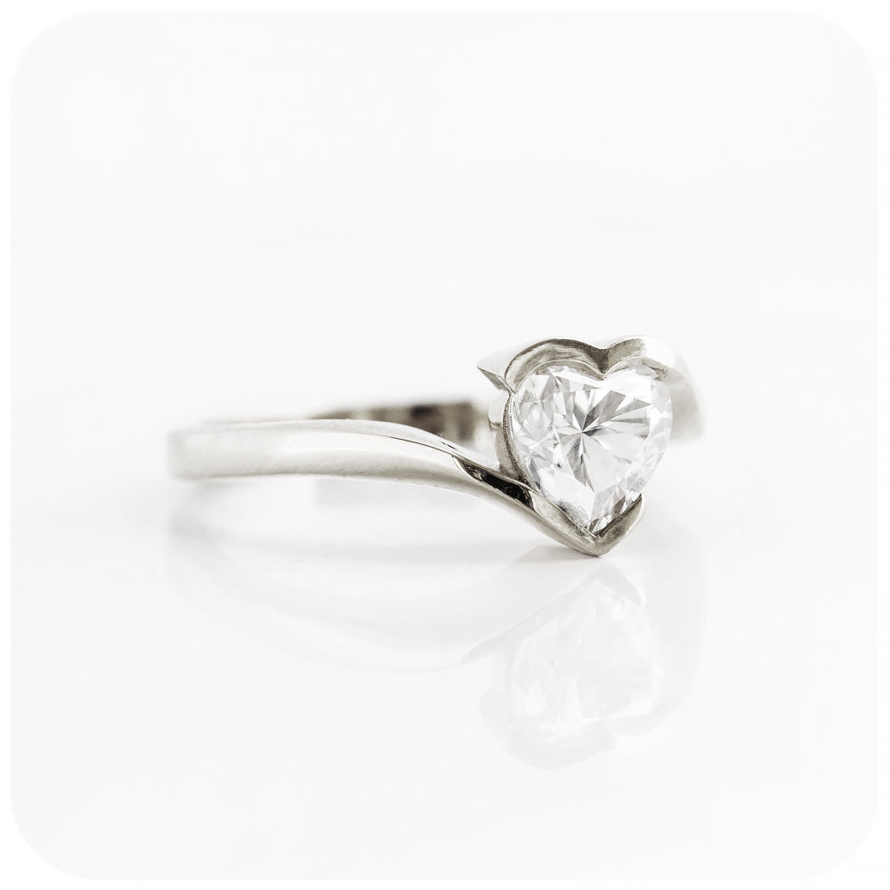 Heart shape Moissanite Engagement Ring - Victoria's Jewellery