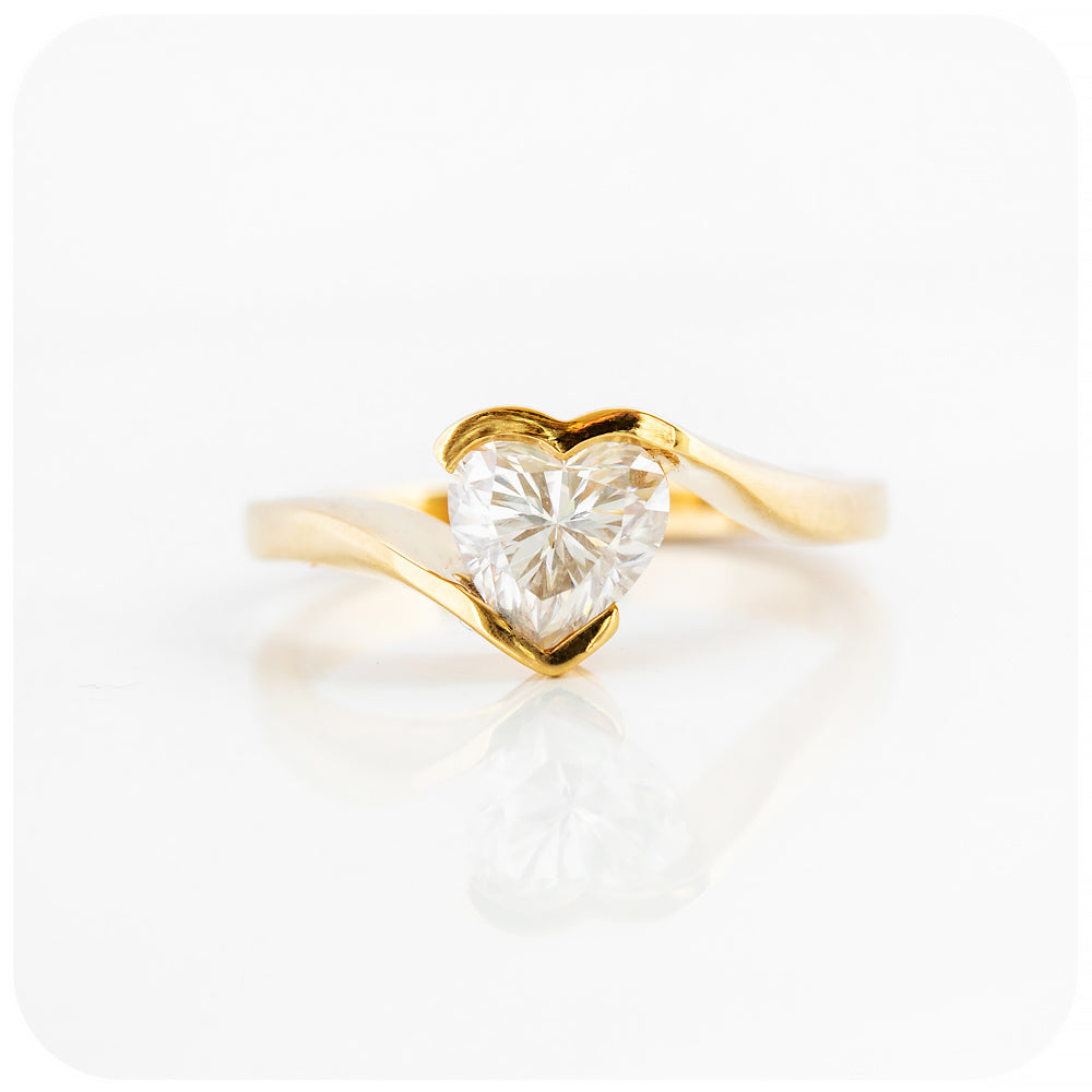 Heart shape Moissanite Engagement Ring - Victoria's Jewellery