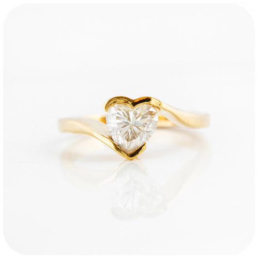 Heart shape Moissanite Engagement Ring - Victoria's Jewellery