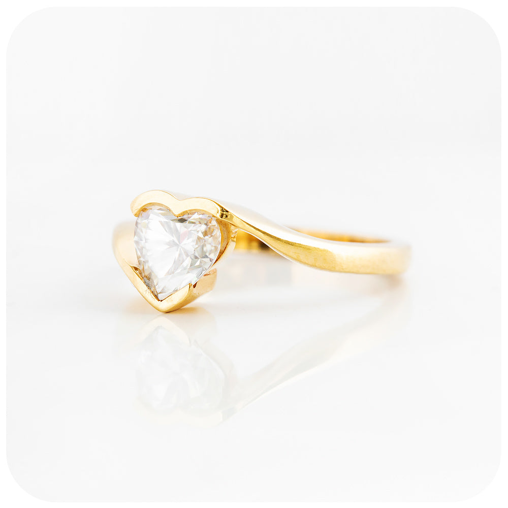 Heart shape Moissanite Engagement Ring - Victoria's Jewellery