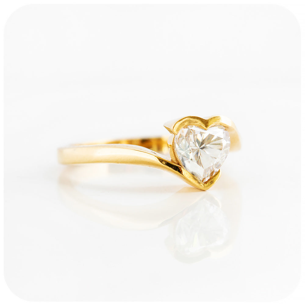 Heart shape Moissanite Engagement Ring - Victoria's Jewellery