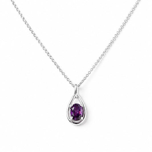 Infinity, Amethyst Pendant - 7x5mm
