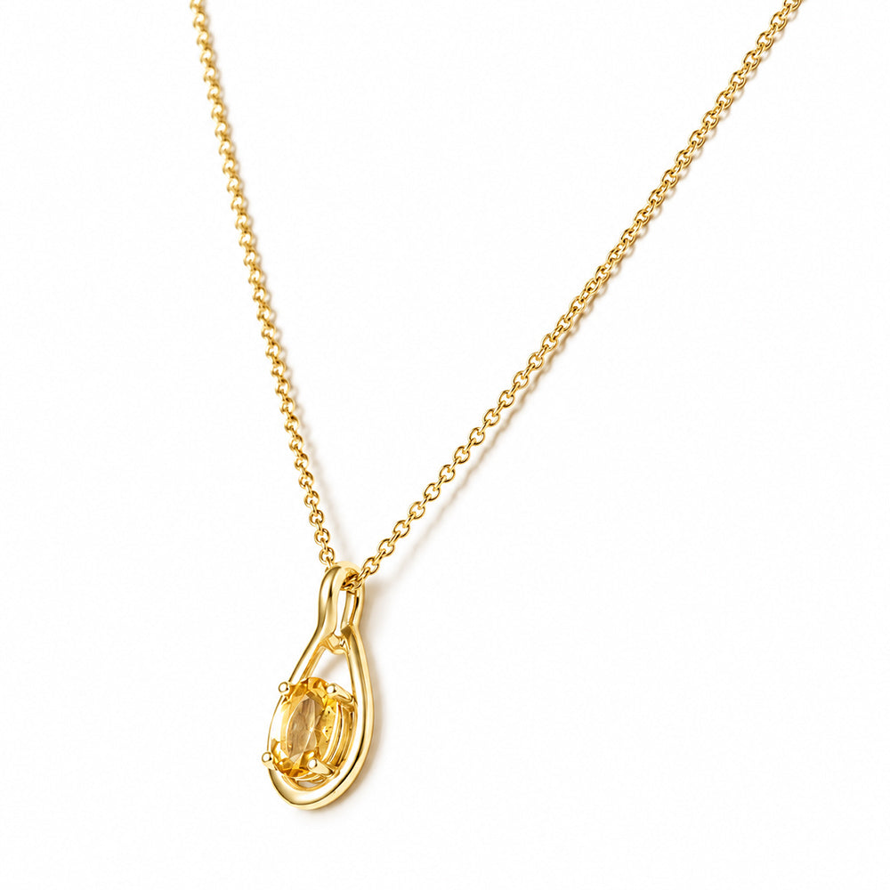 Infinity, Citrine Pendant - 7x5mm