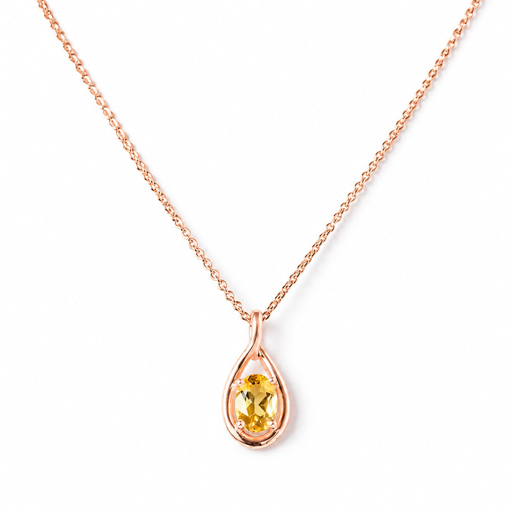 Infinity, Citrine Pendant - 7x5mm