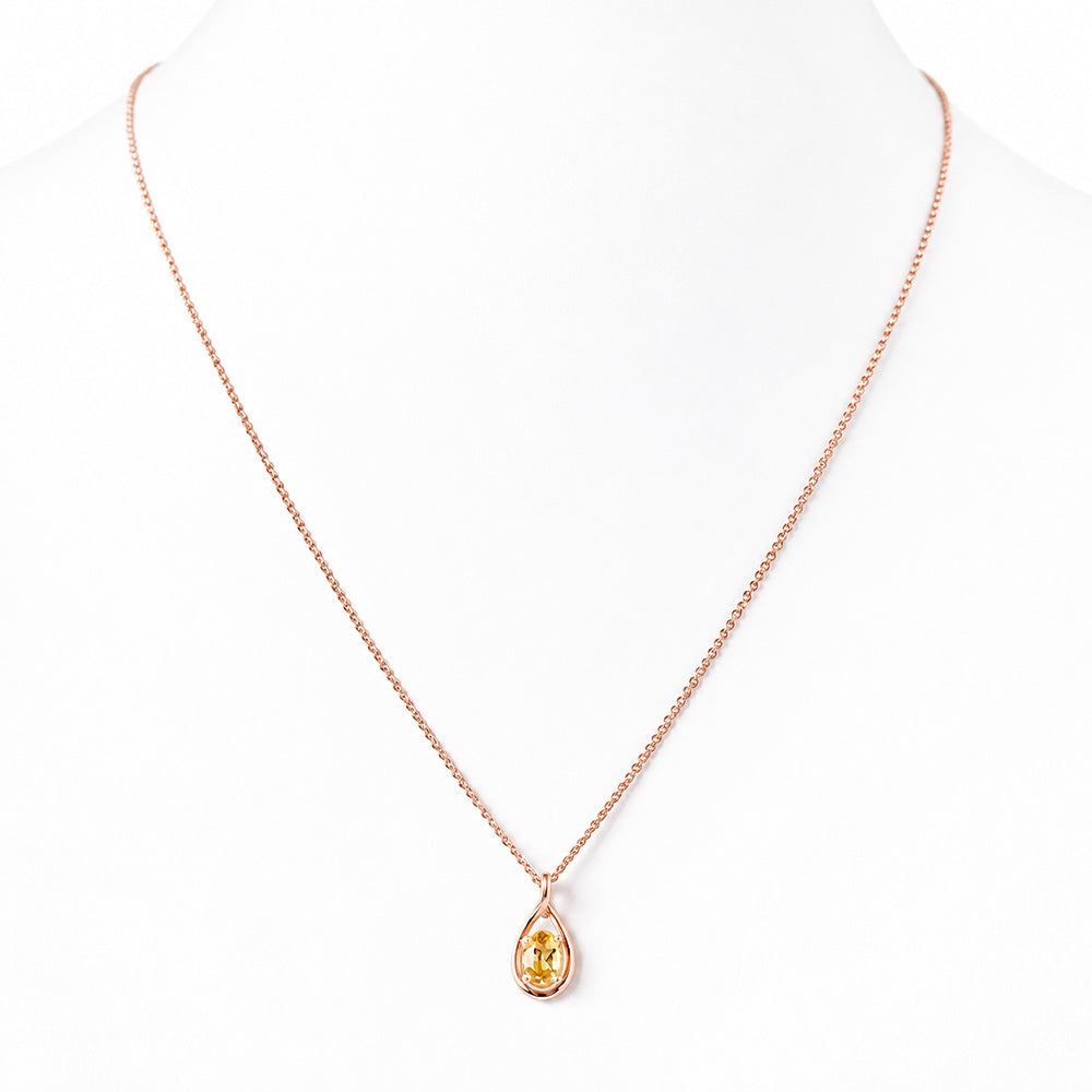 Infinity, Citrine Pendant - 7x5mm