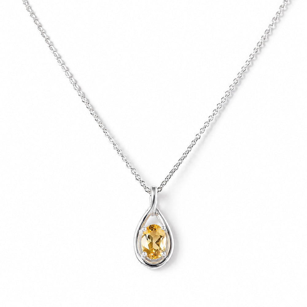 Infinity, Citrine Pendant - 7x5mm