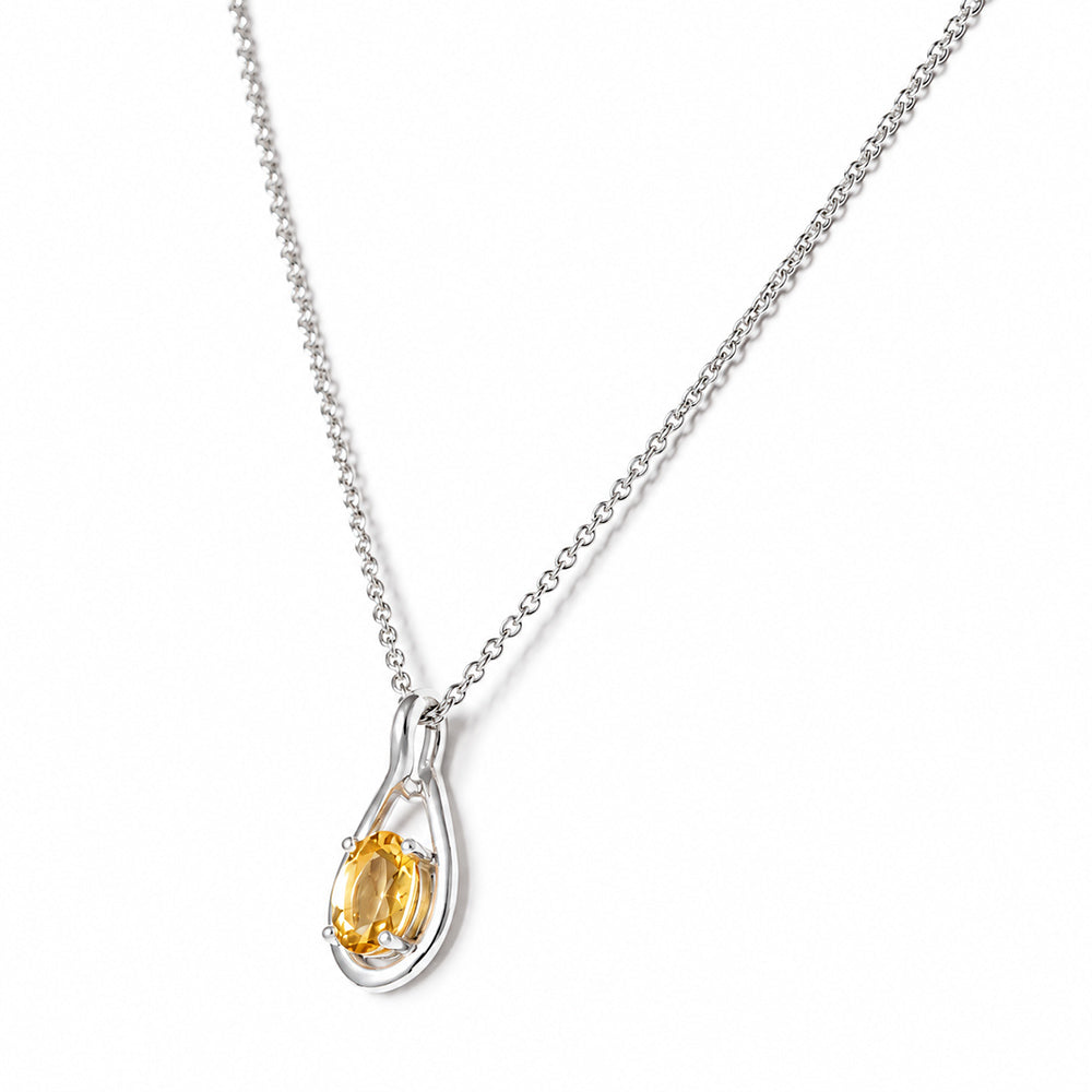 Infinity, Citrine Pendant - 7x5mm