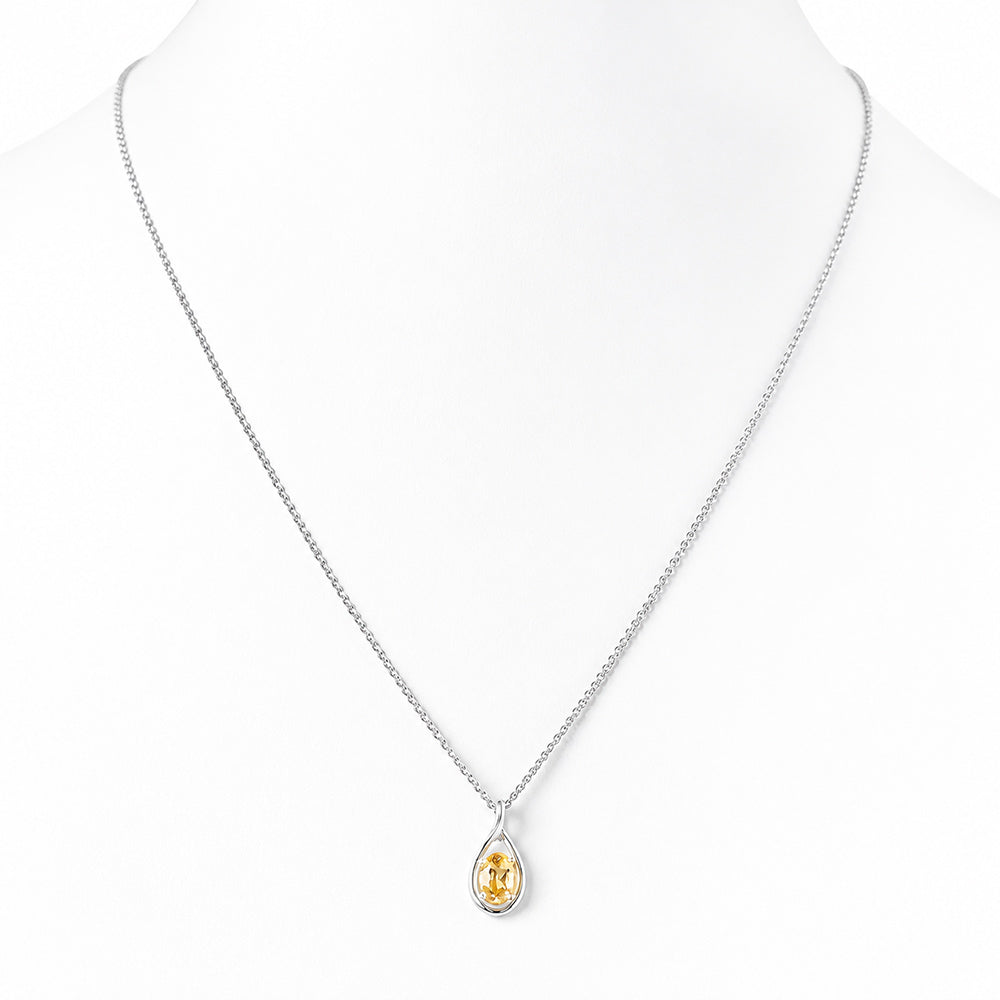 Infinity, Citrine Pendant - 7x5mm