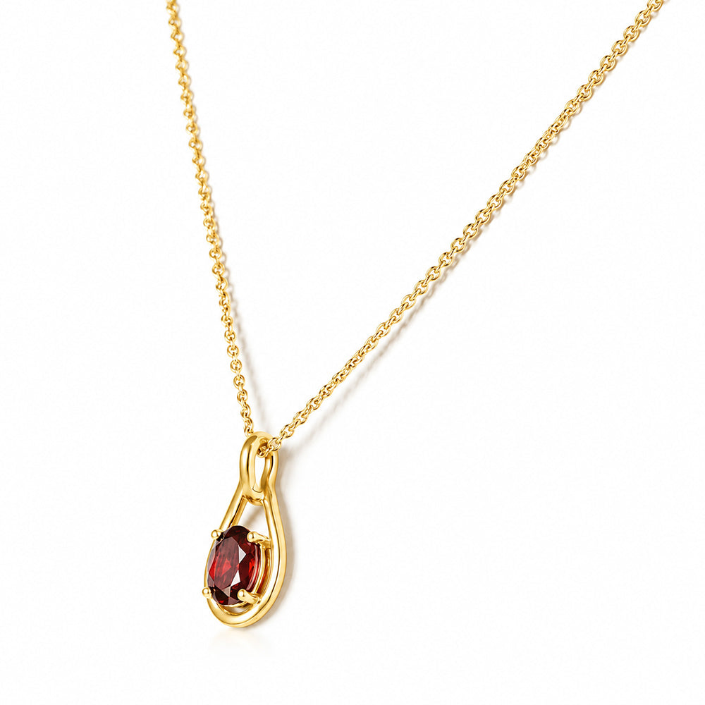 Infinity, Garnet Pendant - 7x5mm