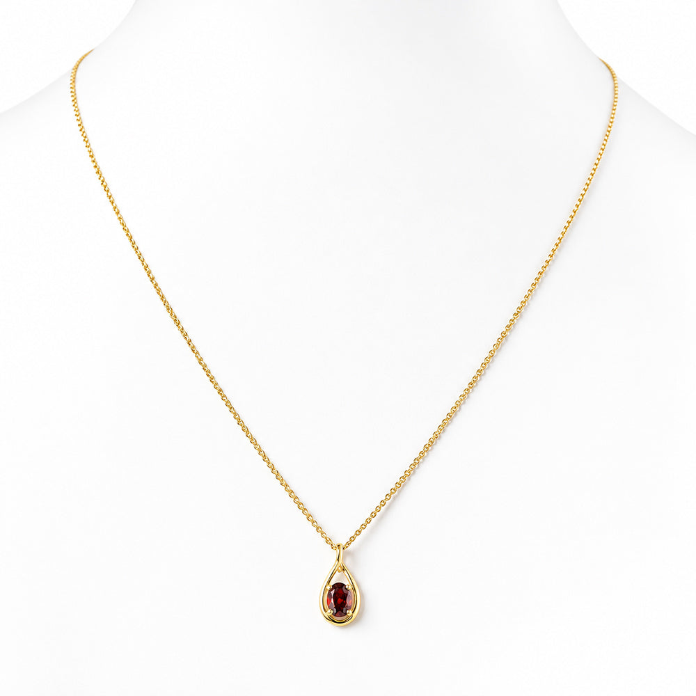 Infinity, Garnet Pendant - 7x5mm
