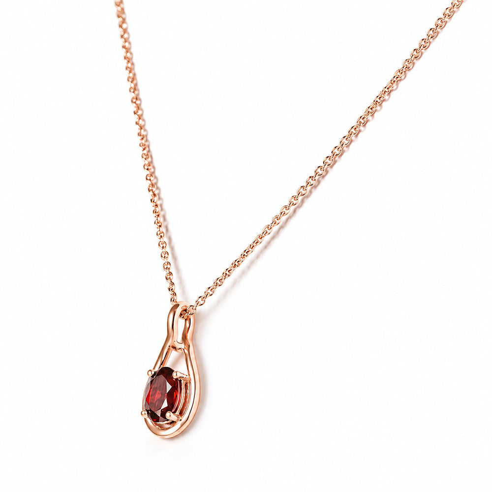 Infinity, Garnet Pendant - 7x5mm