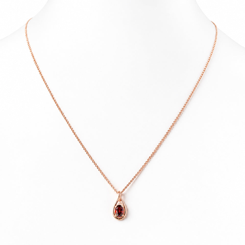 Infinity, Garnet Pendant - 7x5mm