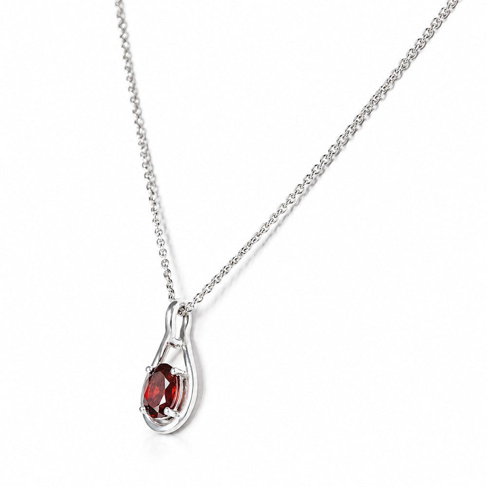 Infinity, Garnet Pendant - 7x5mm