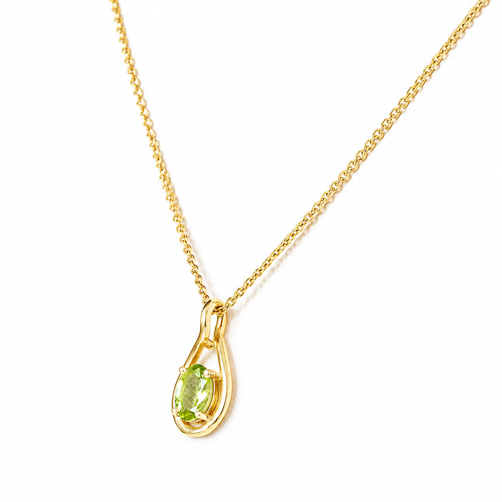 Infinity, Peridot Pendant - 7x5mm - Victoria's Jewellery