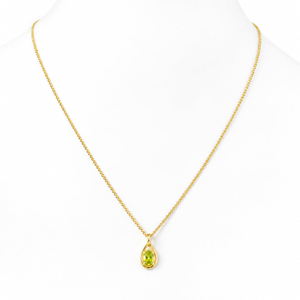 Infinity, Peridot Pendant - 7x5mm - Victoria's Jewellery