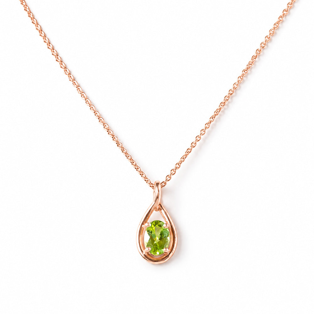 Infinity, Peridot Pendant - 7x5mm - Victoria's Jewellery