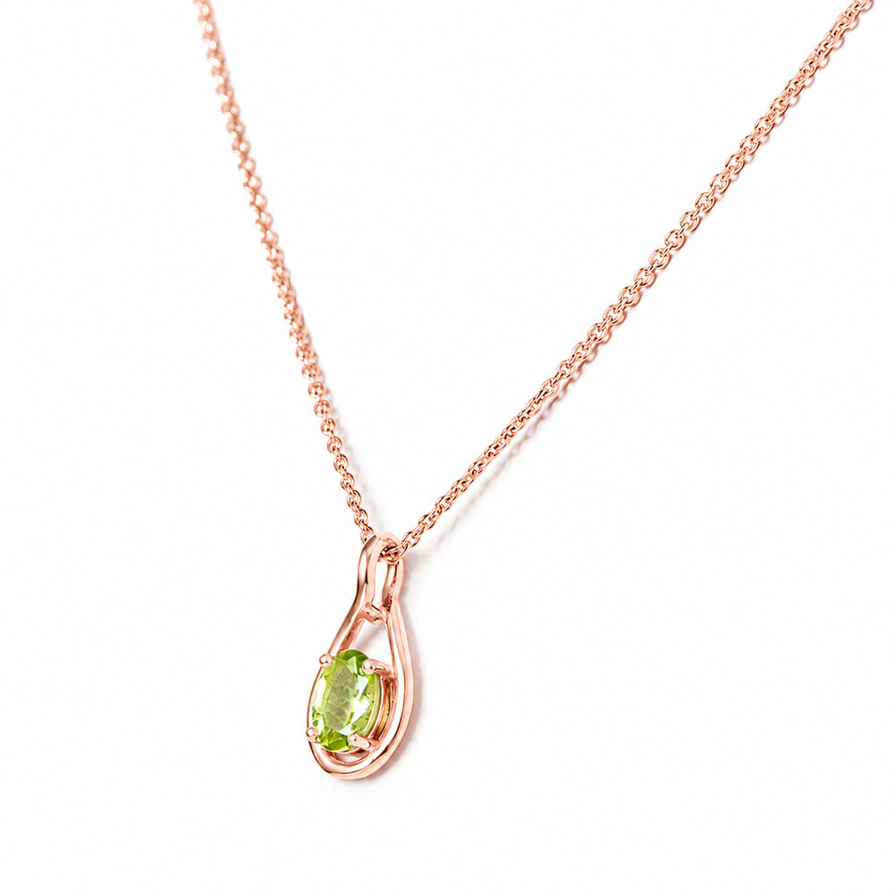 Infinity, Peridot Pendant - 7x5mm - Victoria's Jewellery