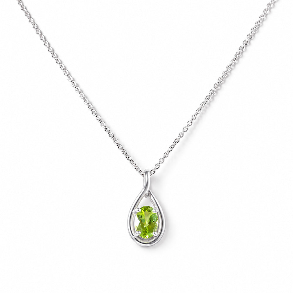 Infinity, Peridot Pendant - 7x5mm - Victoria's Jewellery
