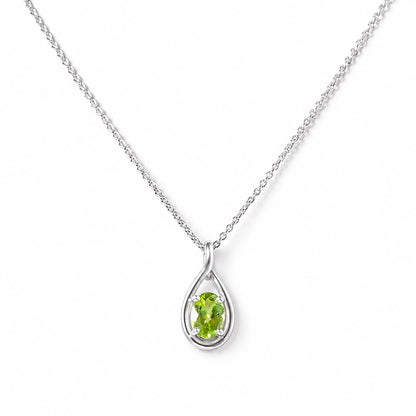 Infinity, Peridot Pendant - 7x5mm - Victoria's Jewellery