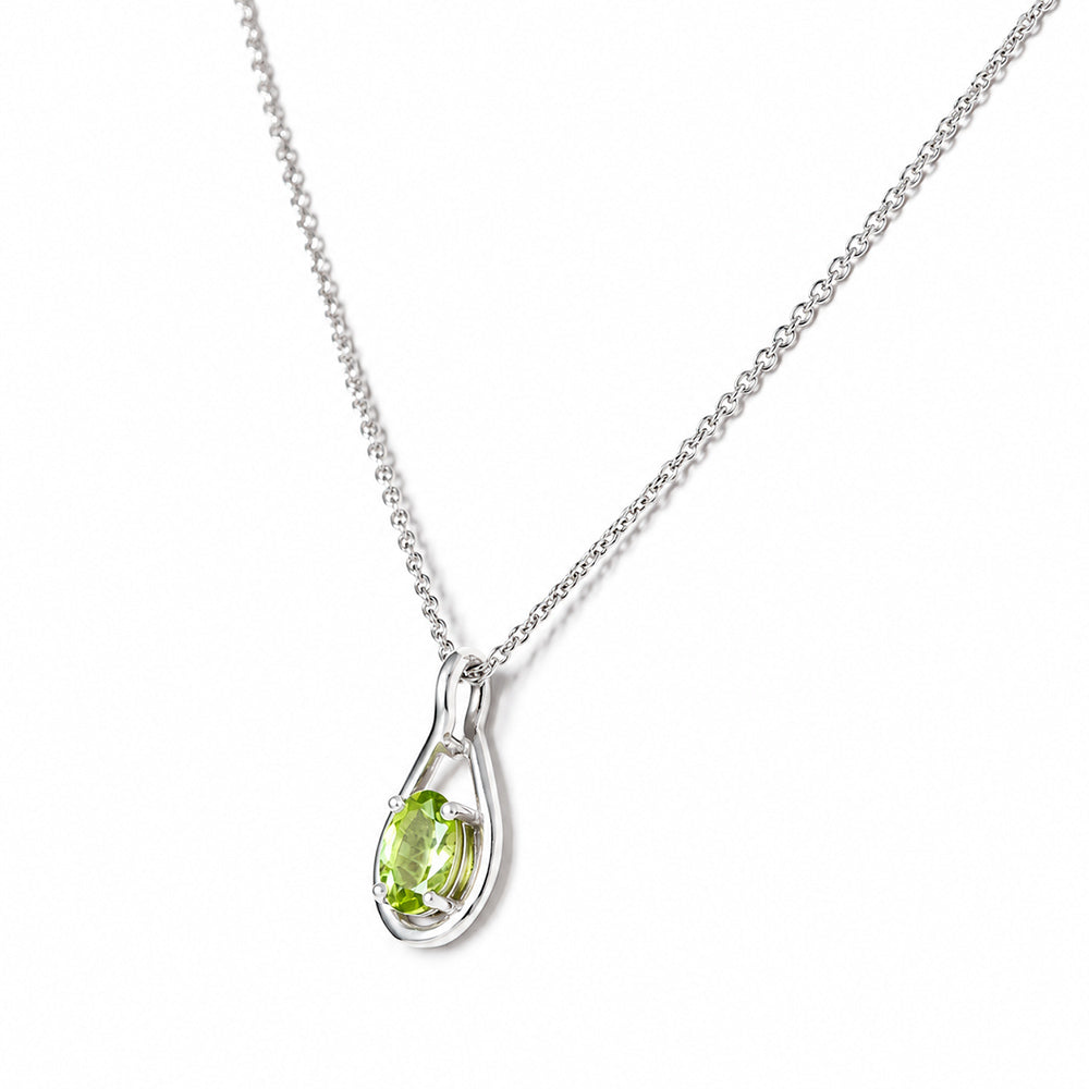 Infinity, Peridot Pendant - 7x5mm - Victoria's Jewellery