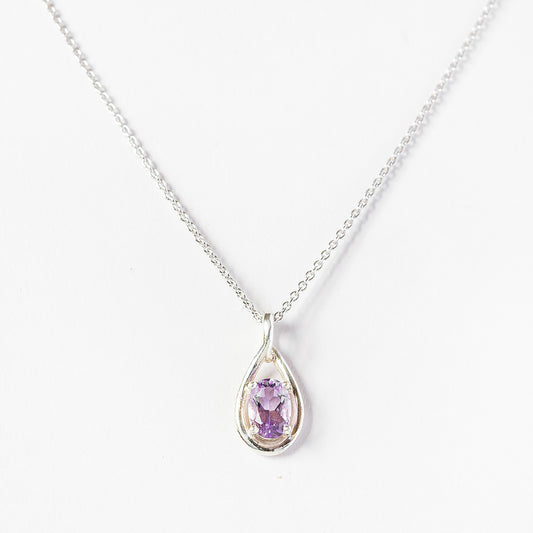 The Infinity Pendant with Pink Amethyst
