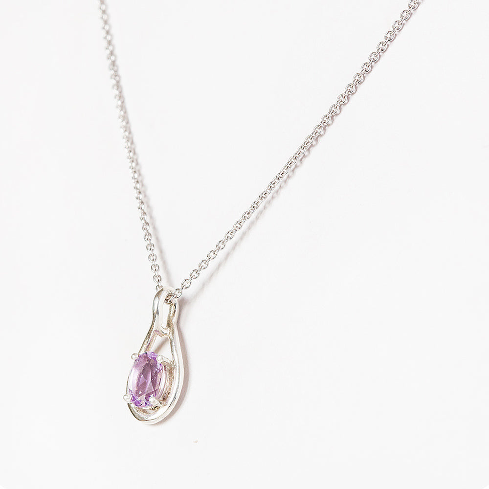 The Infinity Pendant with Pink Amethyst