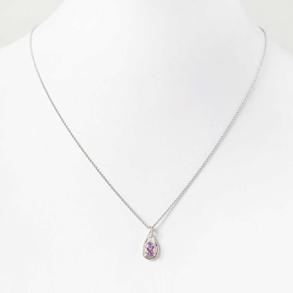The Infinity Pendant with Pink Amethyst