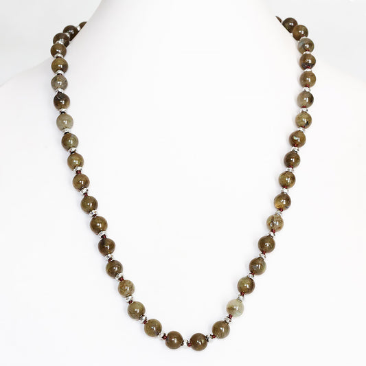 Dark Green and Brown Labradorite and Hematite Necklace - Victoria's Jewellery