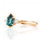 Sienna, a London Blue Topaz and Lab Diamond Trilogy Ring - Victoria's Jewellery