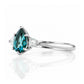 Sienna, a London Blue Topaz and Lab Diamond Trilogy Ring - Victoria's Jewellery
