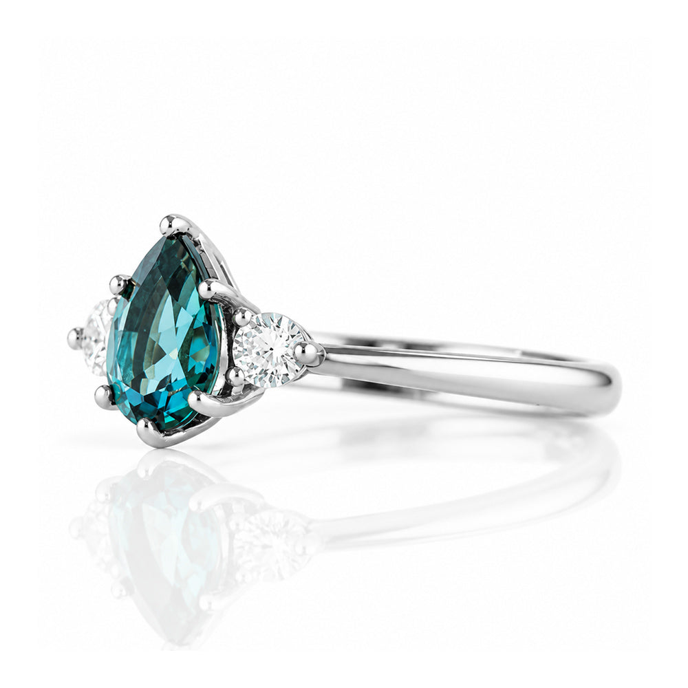 Sienna, a London Blue Topaz and Lab Diamond Trilogy Ring - Victoria's Jewellery