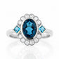 Leonor, a London Blue Topaz and Diamond Ring - Victoria's Jewellery