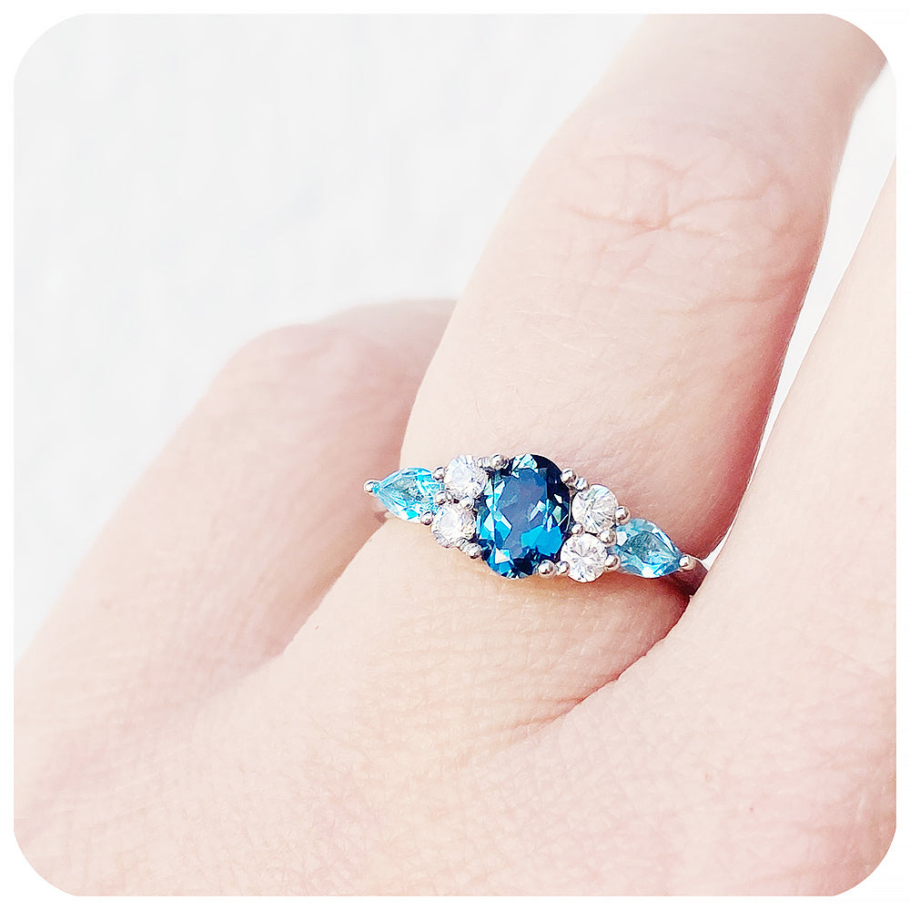 Topaz cluster sale ring