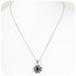 Marcasite and Blue Sapphire Flower Pendant