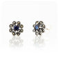 Sapphire and Marcasite Flower Stud Earring