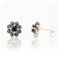Sapphire and Marcasite Flower Stud Earring