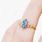 Lucia, Marquise cut Blue Lab Diamond Ring