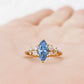 Lucia, Marquise cut Blue Lab Diamond Ring