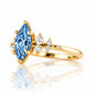 Lucia, Marquise cut Blue Lab Diamond Ring