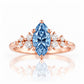 Lucia, Marquise cut Blue Lab Diamond Ring