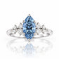 Lucia, Marquise cut Blue Lab Diamond Ring