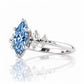 Lucia, Marquise cut Blue Lab Diamond Ring