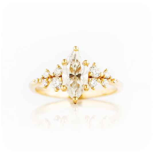 Marquise cut Lab Diamond Engagement Ring in Yellow Gold - Victoria's Jewellery