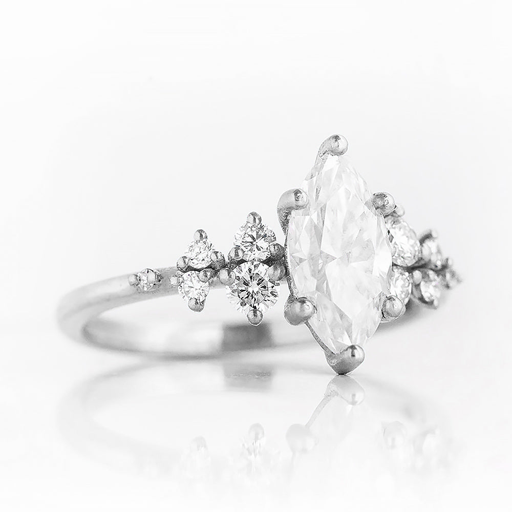 Lucia, a Marquise cut Lab Diamond Engagement Ring - Victoria's Jewellery