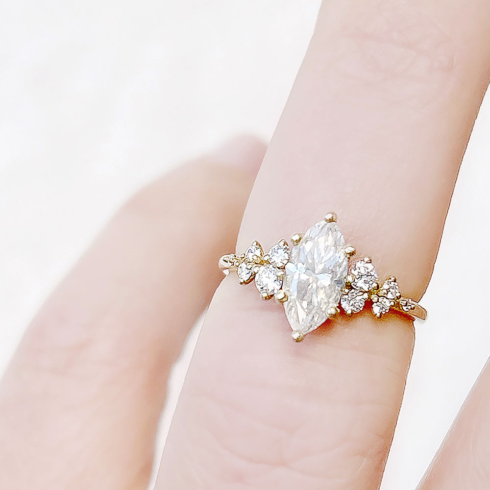 Lucia, a Marquise cut Lab Diamond Engagement Ring - Victoria's Jewellery